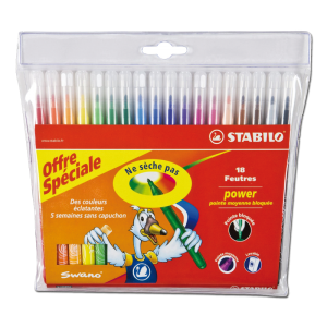 18 FEUTRES COULEURS POWER STABILO 18 FEUTRES COULEURS POWER STABILO